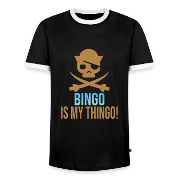 Bingo - Männer Kontrast-T-Shirt - Schwarz/Weiß - Vorne - AI Model Female 172 light (172cm) & AI Model Male 178 light (178cm)