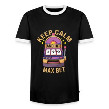 Casino - T-shirt contrasté Homme - noir/blanc - Devant - AI Model Female 172 light (172cm) & AI Model Male 178 light (178cm)
