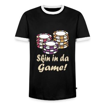 Casino - Männer Kontrast-T-Shirt - Schwarz/Weiß - Vorne - AI Model Female 172 light (172cm) & AI Model Male 178 light (178cm)