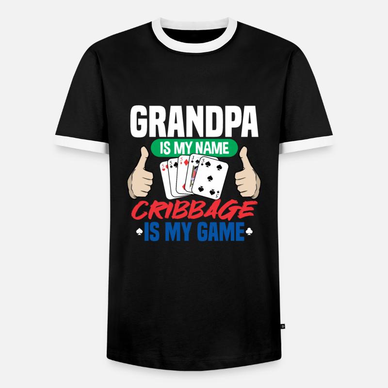 Cribbage - Men's Ringer Shirt - black/white