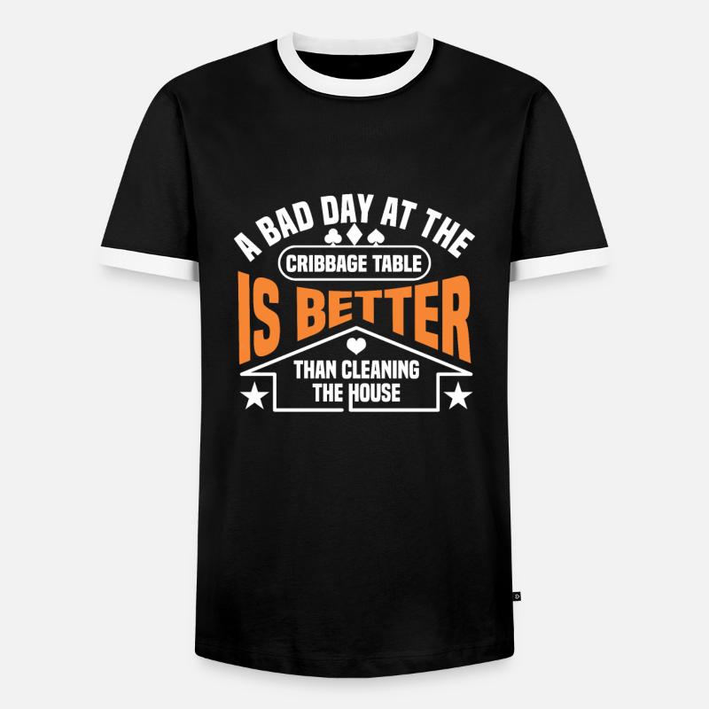Cribbage - Männer Kontrast-T-Shirt - Schwarz/Weiß