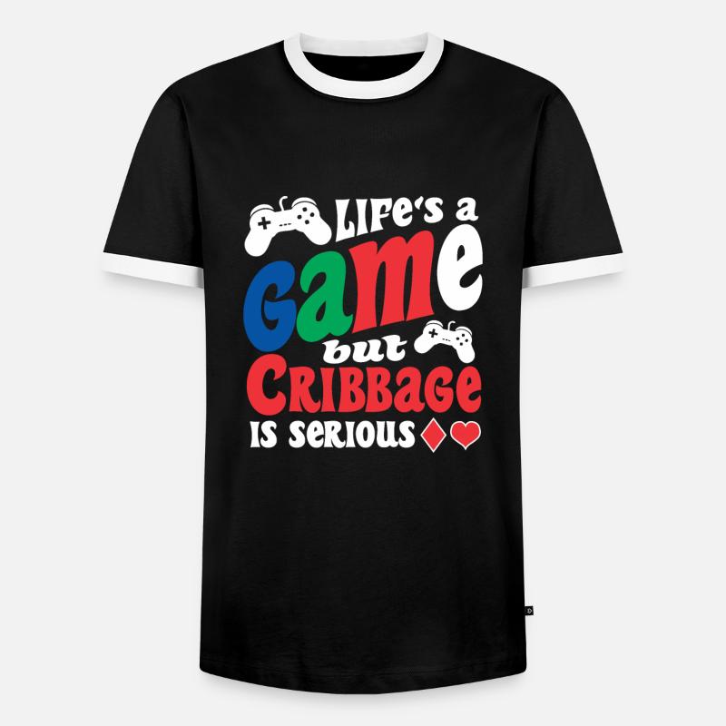Cribbage - Men's Ringer Shirt - black/white