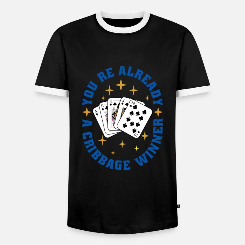 Cribbage - Männer Kontrast-T-Shirt - Schwarz/Weiß