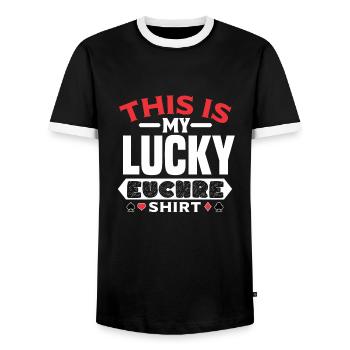 Euchre - T-shirt contrasté Homme - noir/blanc - Devant - AI Model Female 172 light (172cm) & AI Model Male 178 light (178cm)