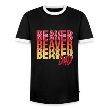 Castor - T-shirt contrasté Homme - noir/blanc - Devant - AI Model Female 172 light (172cm) & AI Model Male 178 light (178cm)