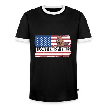 Castor - T-shirt contrasté Homme - noir/blanc - Devant - AI Model Female 172 light (172cm) & AI Model Male 178 light (178cm)