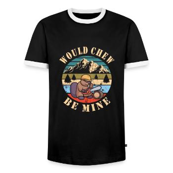 Castor - T-shirt contrasté Homme - noir/blanc - Devant - AI Model Female 172 light (172cm) & AI Model Male 178 light (178cm)
