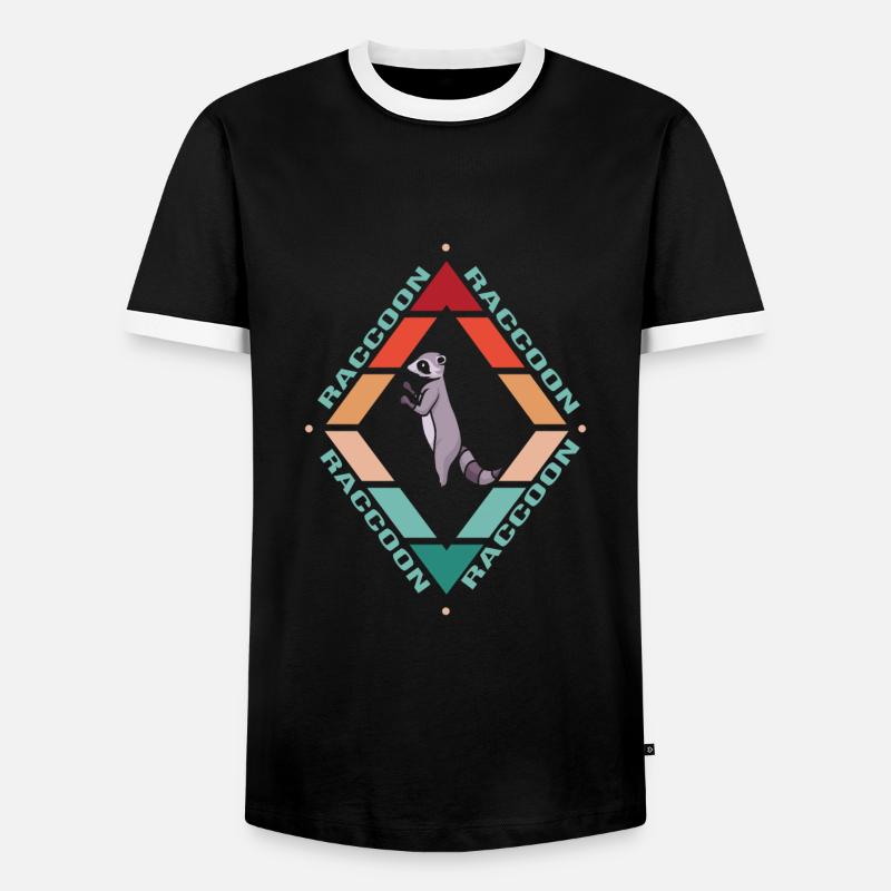 Waschbär - Männer Kontrast-T-Shirt - Schwarz/Weiß