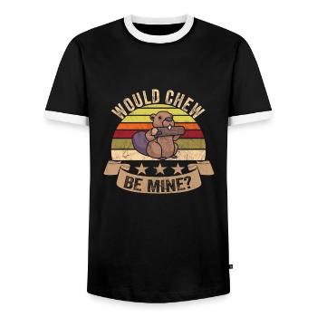 Beaver Nutria - Men's Ringer Shirt - black/white - Front - AI Model Female 172 light (172cm) & AI Model Male 178 light (178cm)