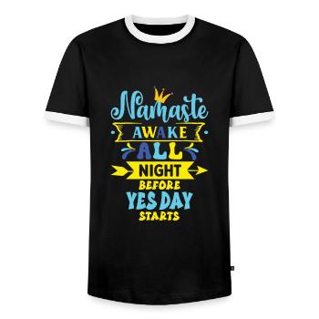 Yes Day Birthday - Men's Ringer Shirt - black/white - Front - AI Model Female 172 light (172cm) & AI Model Male 178 light (178cm)