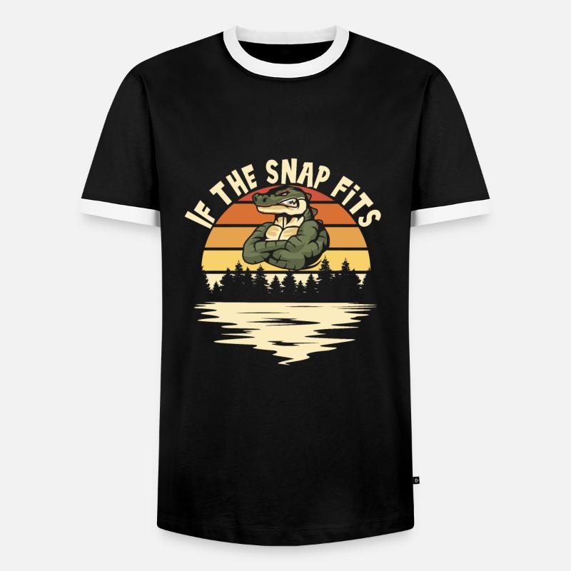 Lizard Gator - Men's Ringer Shirt - black/white