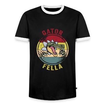 Echse Gator - Männer Kontrast-T-Shirt - Schwarz/Weiß - Vorne - AI Model Female 172 light (172cm) & AI Model Male 178 light (178cm)