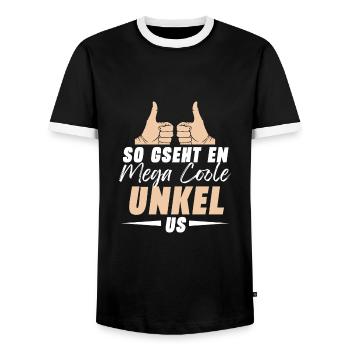 So Gseht En Mega Coole Unkel Us Beschte Onkel - Männer Kontrast-T-Shirt - Schwarz/Weiß - Vorne - AI Model Female 172 light (172cm) & AI Model Male 178 light (178cm)