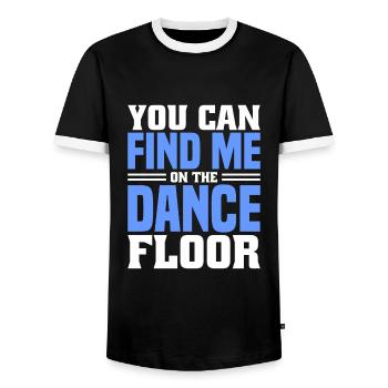 Wedding - Men's Ringer Shirt - black/white - Front - AI Model Female 172 light (172cm) & AI Model Male 178 light (178cm)