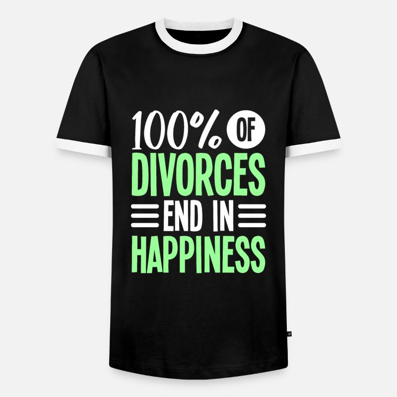 Scheidung - Männer Kontrast-T-Shirt - Schwarz/Weiß