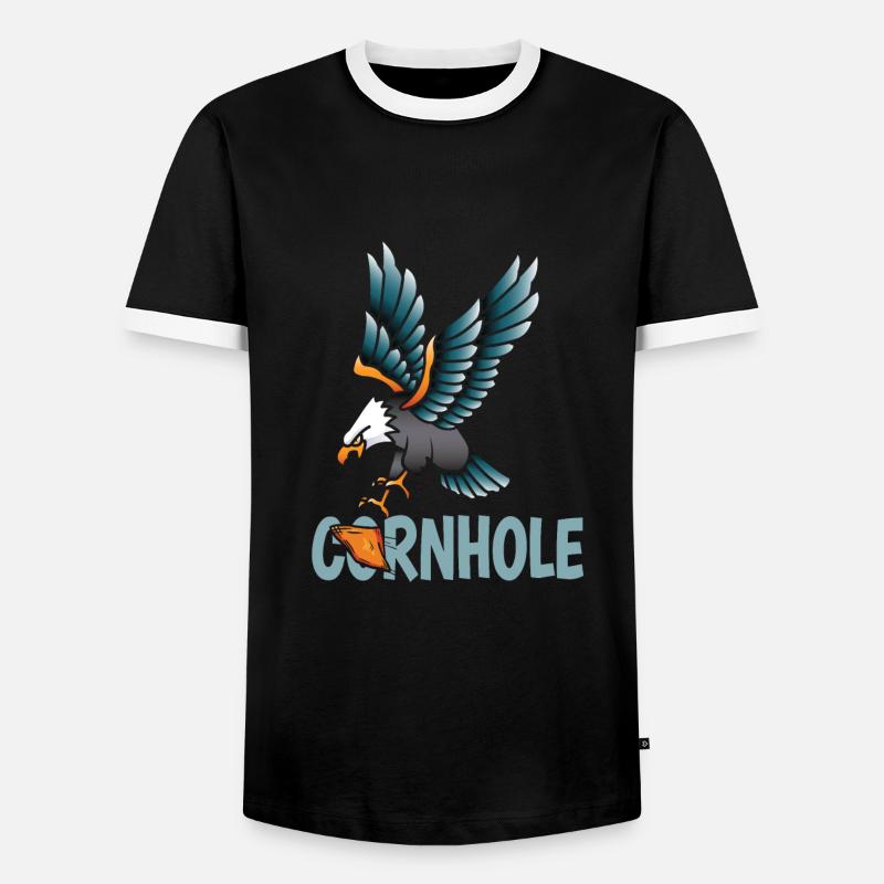 Cornhole - Männer Kontrast-T-Shirt - Schwarz/Weiß