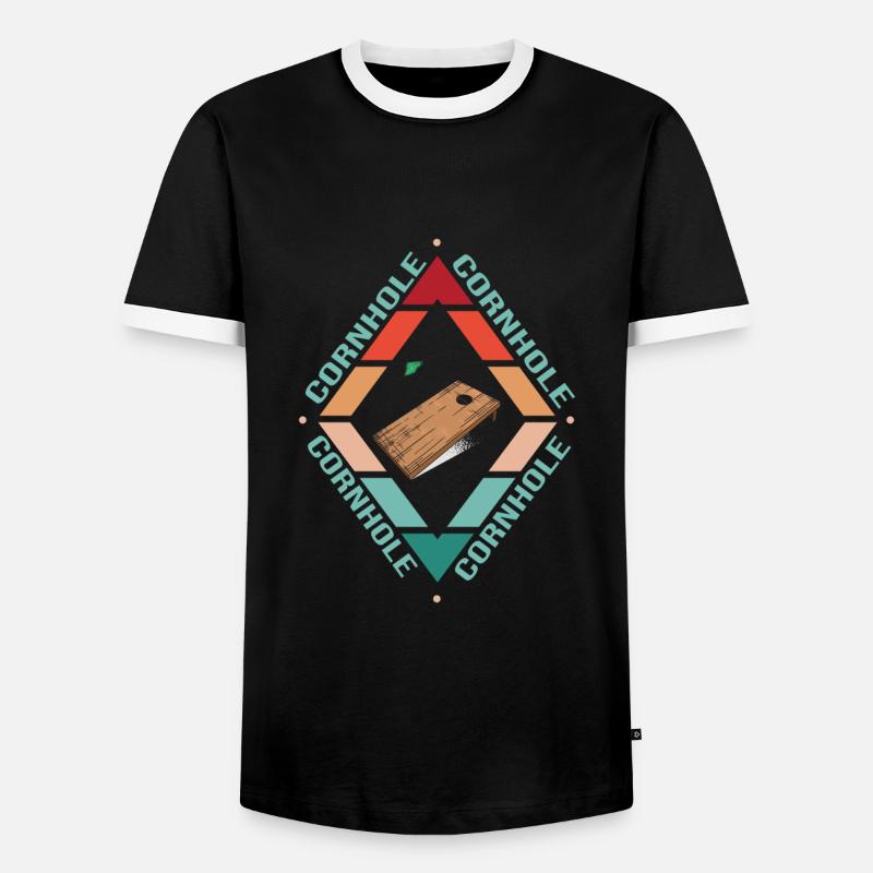 Cornhole - Männer Kontrast-T-Shirt - Schwarz/Weiß