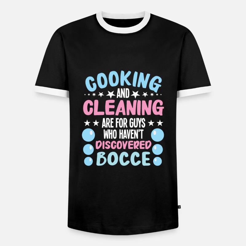 Bocce - Männer Kontrast-T-Shirt - Schwarz/Weiß