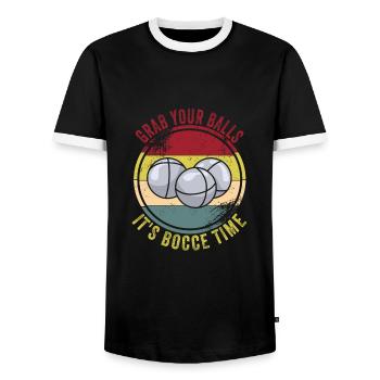 Lyonnaises - T-shirt contrasté Homme - noir/blanc - Devant - AI Model Female 172 light (172cm) & AI Model Male 178 light (178cm)