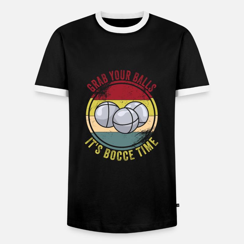 Bocce - Männer Kontrast-T-Shirt - Schwarz/Weiß