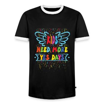 Oui Jour - T-shirt contrasté Homme - noir/blanc - Devant - AI Model Female 172 light (172cm) & AI Model Male 178 light (178cm)