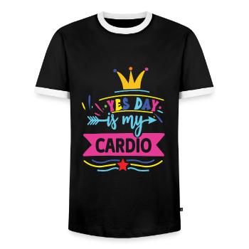 Oui Jour - T-shirt contrasté Homme - noir/blanc - Devant - AI Model Female 172 light (172cm) & AI Model Male 178 light (178cm)