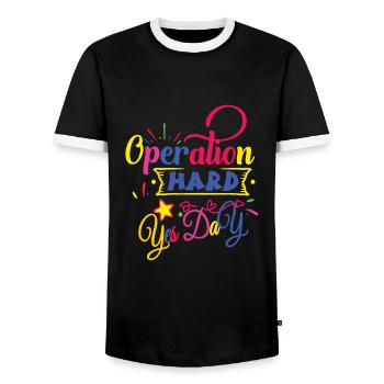 Oui Jour - T-shirt contrasté Homme - noir/blanc - Devant - AI Model Female 172 light (172cm) & AI Model Male 178 light (178cm)