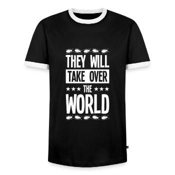 Insekten - Männer Kontrast-T-Shirt - Schwarz/Weiß - Vorne - AI Model Female 172 light (172cm) & AI Model Male 178 light (178cm)