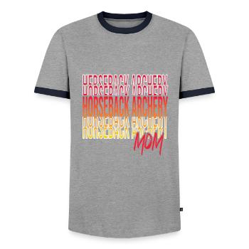 Horseback Archery - Männer Kontrast-T-Shirt - Grau/Navy  - Vorne - AI Model Female 172 light (172cm) & AI Model Male 178 light (178cm)