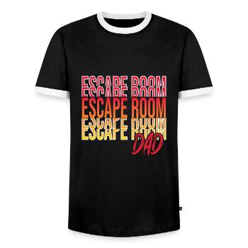 Escape Room - Men's Ringer Shirt - black/white - Front - AI Model Female 172 light (172cm) & AI Model Male 178 light (178cm)