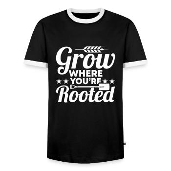 Lotissements dans la ville - T-shirt contrasté Homme - noir/blanc - Devant - AI Model Female 172 light (172cm) & AI Model Male 178 light (178cm)