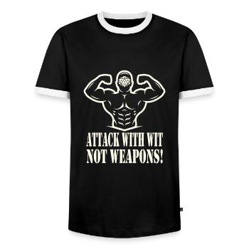 Jeu de rôle - T-shirt contrasté Homme - noir/blanc - Devant - AI Model Female 172 light (172cm) & AI Model Male 178 light (178cm)