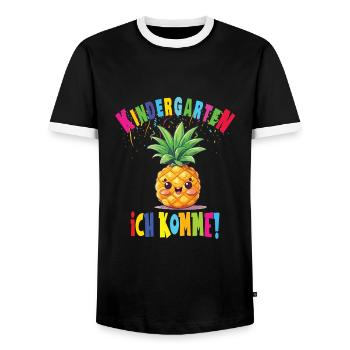 Kindergarten - Männer Kontrast-T-Shirt - Schwarz/Weiß - Vorne - AI Model Female 172 light (172cm) & AI Model Male 178 light (178cm)