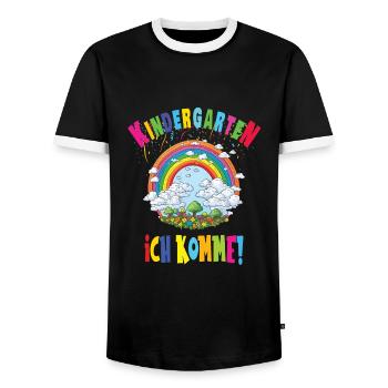 Kindergarten - Männer Kontrast-T-Shirt - Schwarz/Weiß - Vorne - AI Model Female 172 light (172cm) & AI Model Male 178 light (178cm)