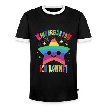 Kindergarten - Männer Kontrast-T-Shirt - Schwarz/Weiß - Vorne - AI Model Female 172 light (172cm) & AI Model Male 178 light (178cm)
