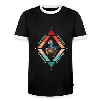 Dodo - Men's Ringer Shirt - black/white - Front - AI Model Female 172 light (172cm) & AI Model Male 178 light (178cm)