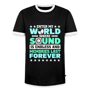 Festival - Männer Kontrast-T-Shirt - Schwarz/Weiß - Vorne - AI Model Female 172 light (172cm) & AI Model Male 178 light (178cm)