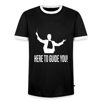 Festival - Men's Ringer Shirt - black/white - Front - AI Model Female 172 light (172cm) & AI Model Male 178 light (178cm)