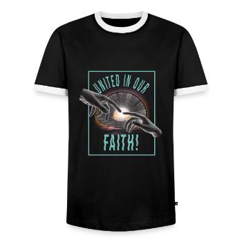 Festival - Männer Kontrast-T-Shirt - Schwarz/Weiß - Vorne - AI Model Female 172 light (172cm) & AI Model Male 178 light (178cm)
