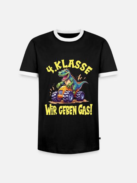 Schuljahr 4 - Männer Kontrast-T-Shirt - Schwarz/Weiß