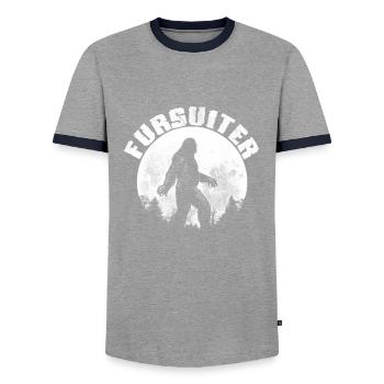 Fandom à fourrure - T-shirt contrasté Homme - gris/marine  - Devant - AI Model Female 172 light (172cm) & AI Model Male 178 light (178cm)