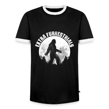 Furry Fandom - Men's Ringer Shirt - black/white - Front - AI Model Female 172 light (172cm) & AI Model Male 178 light (178cm)