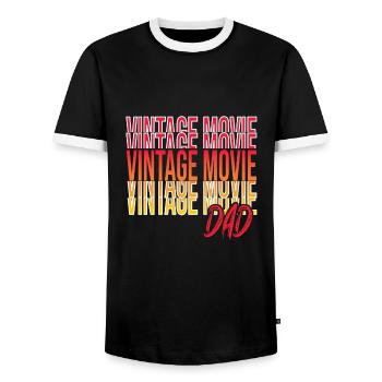 Vieux films - T-shirt contrasté Homme - noir/blanc - Devant - AI Model Female 172 light (172cm) & AI Model Male 178 light (178cm)