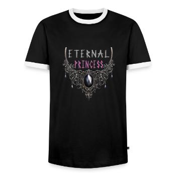 Goth Emo - Men's Ringer Shirt - black/white - Front - AI Model Female 172 light (172cm) & AI Model Male 178 light (178cm)