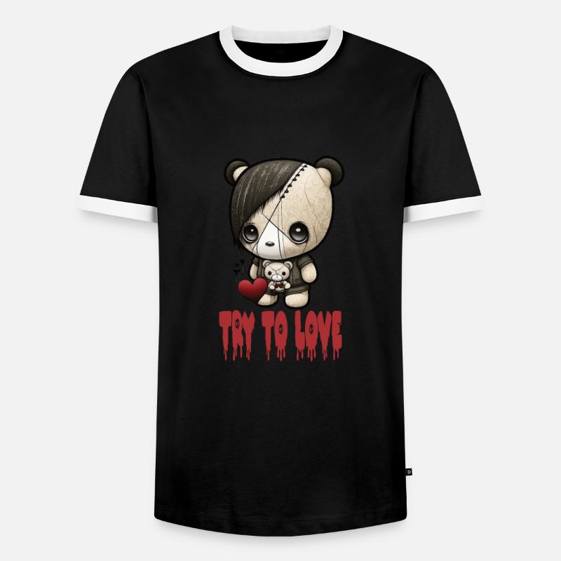 Goth Emo - Männer Kontrast-T-Shirt - Schwarz/Weiß