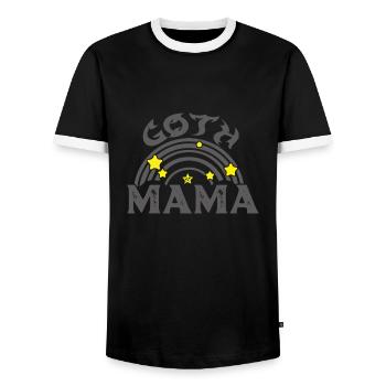 Goth Emo - Men's Ringer Shirt - black/white - Front - AI Model Female 172 light (172cm) & AI Model Male 178 light (178cm)