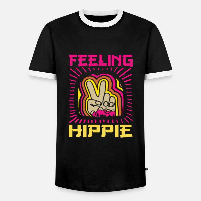 Hippy - Men's Ringer Shirt - black/white