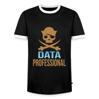 Data Analyst Data Protection Officer - Men's Ringer Shirt - black/white - Front - AI Model Female 172 light (172cm) & AI Model Male 178 light (178cm)