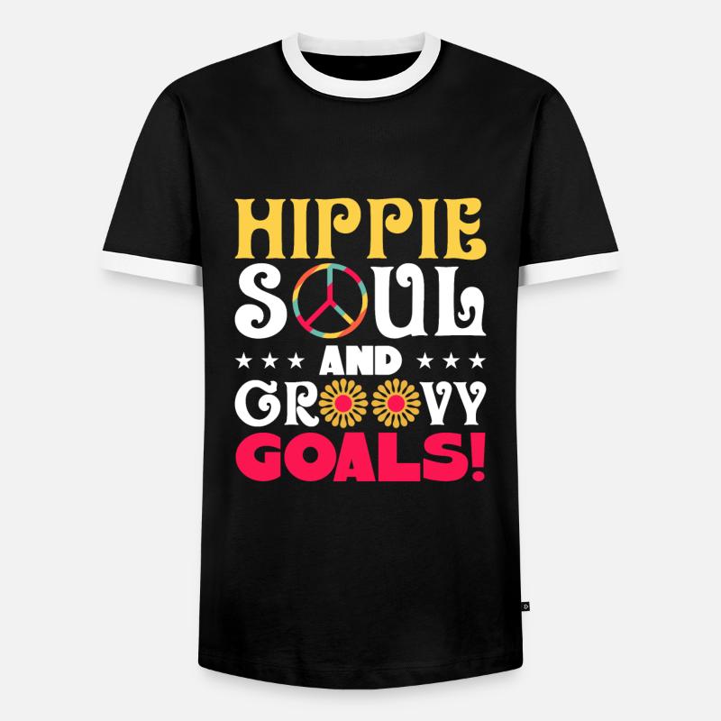 Hippy - Men's Ringer Shirt - black/white