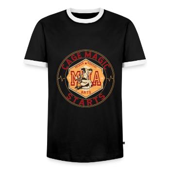 Kampfsport MMA - Männer Kontrast-T-Shirt - Schwarz/Weiß - Vorne - AI Model Female 172 light (172cm) & AI Model Male 178 light (178cm)